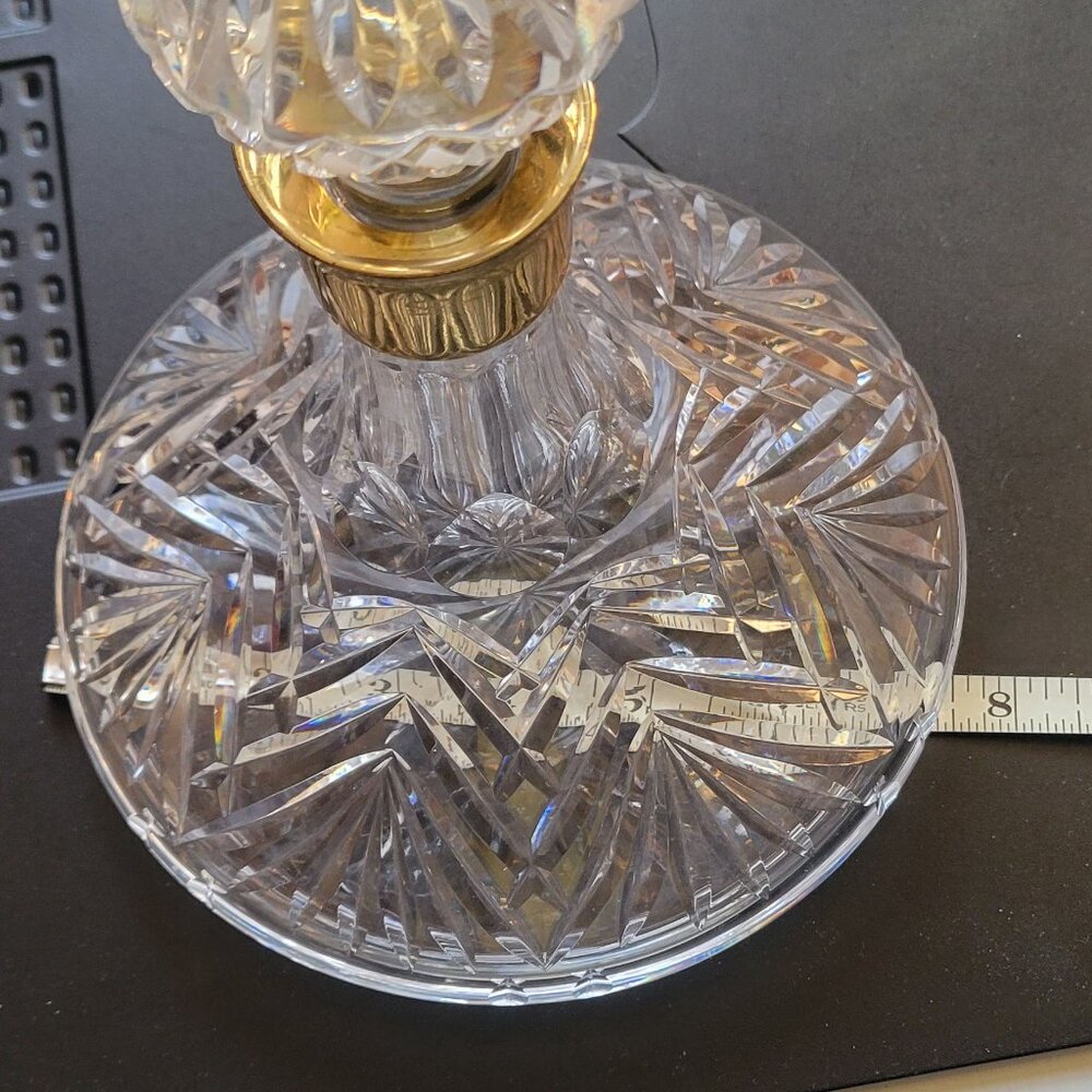 Waterford Crystal Ships Decanter With Gold Band Collar 10" Tall Rare vtg Ireland - Picture 11 of 11